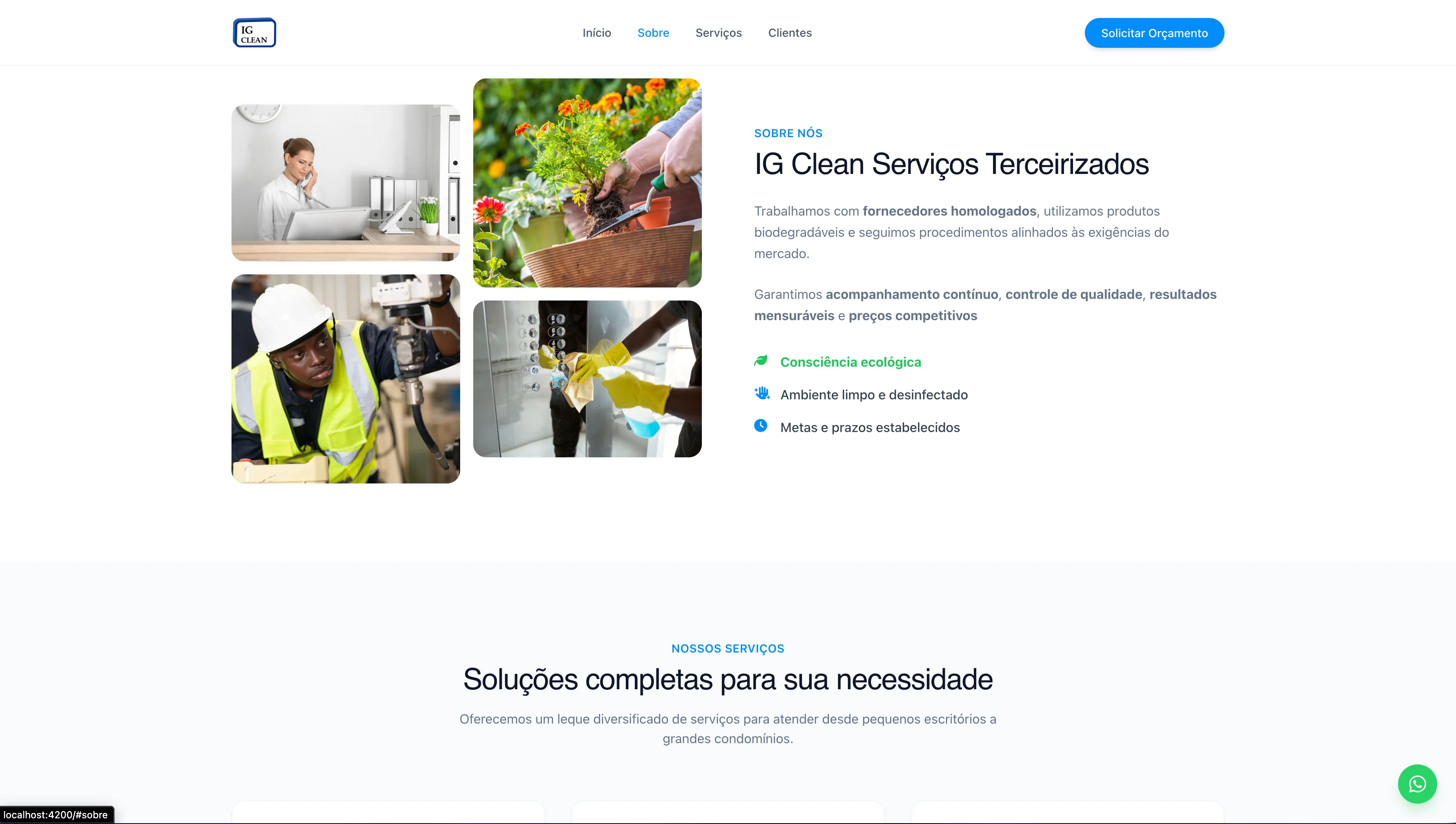 IG Clean - Tela principal