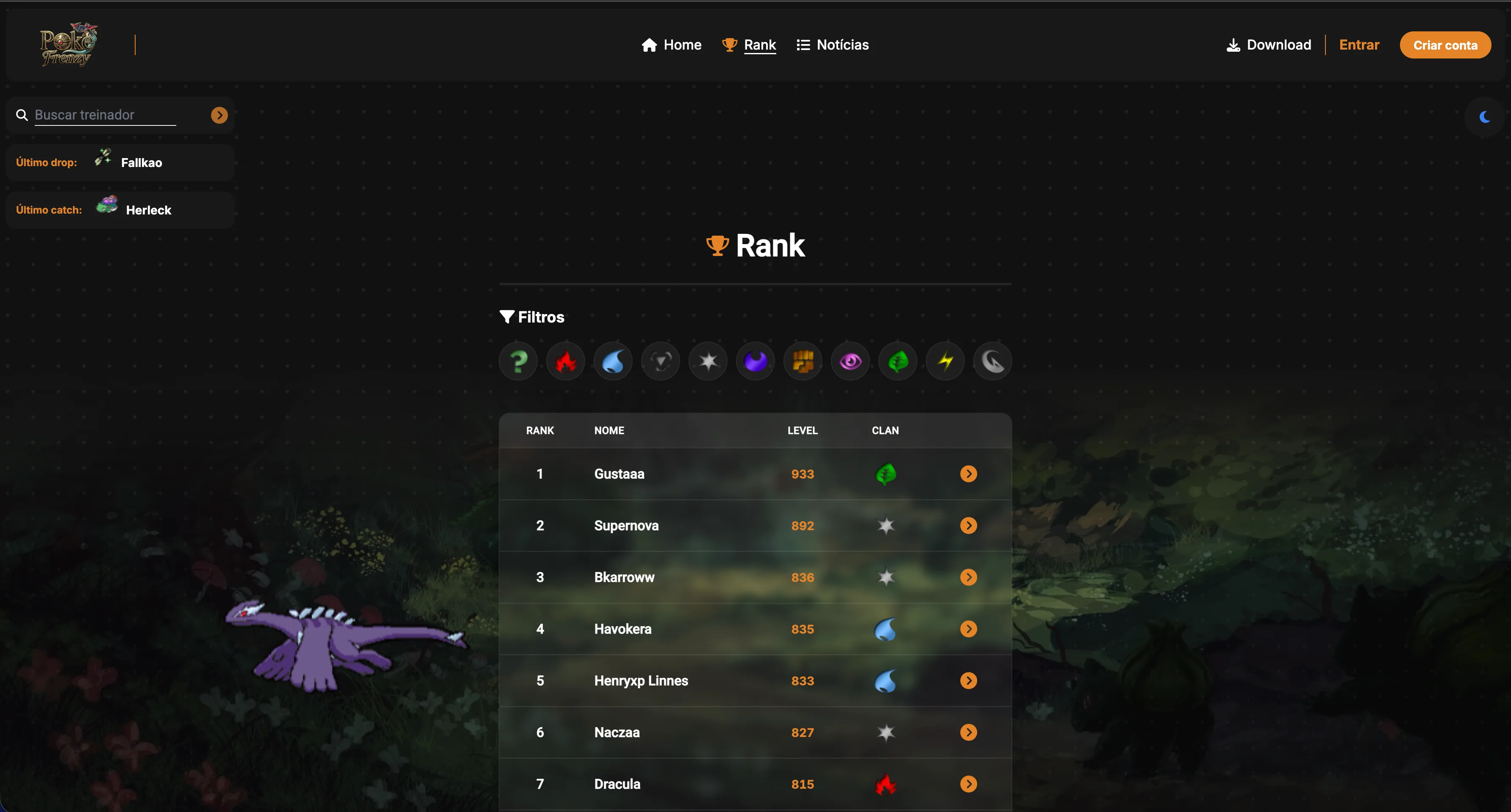 Pokefrenzy - Nova interface